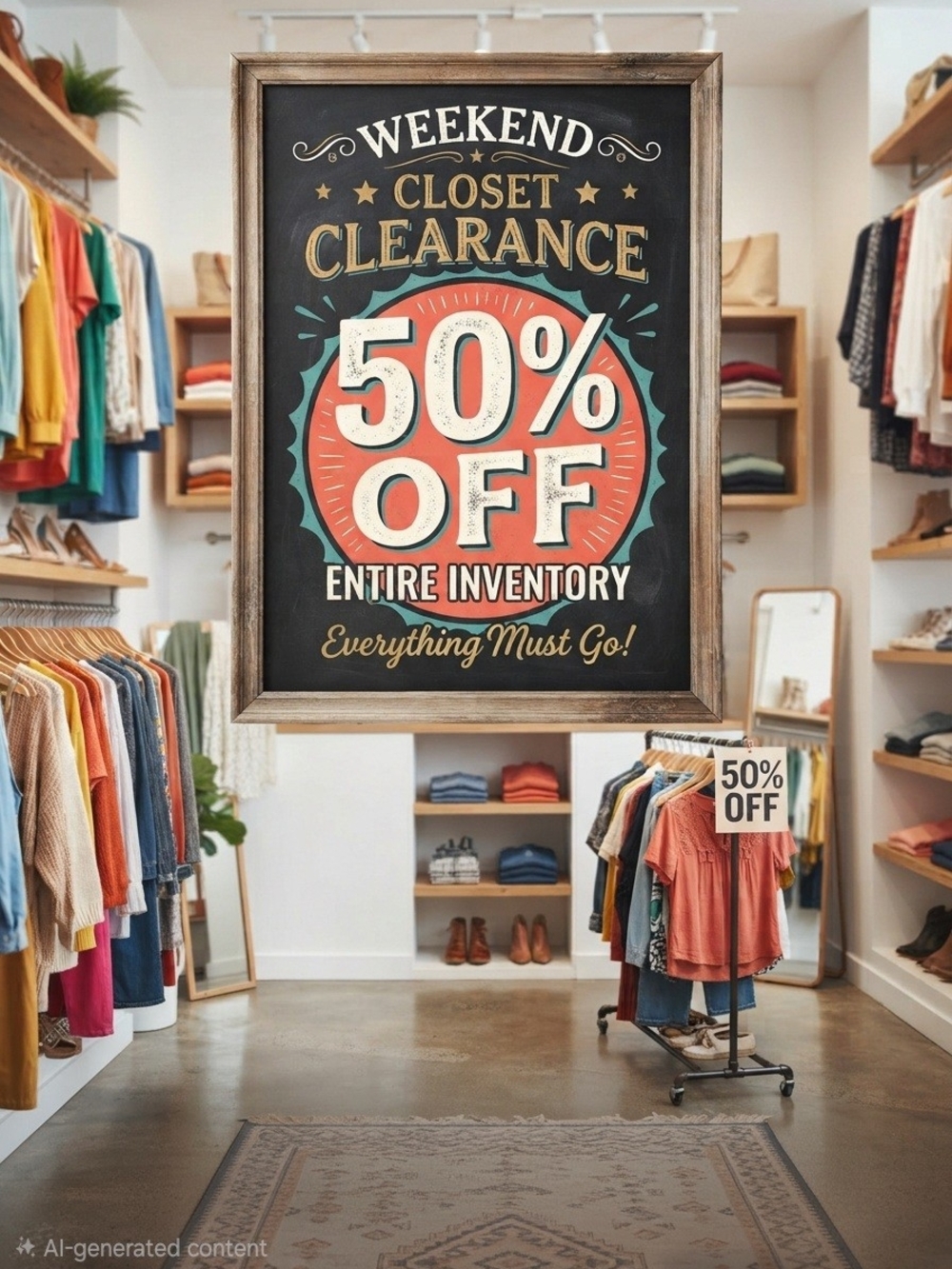 50%off Weekend Cloaet Clearance.